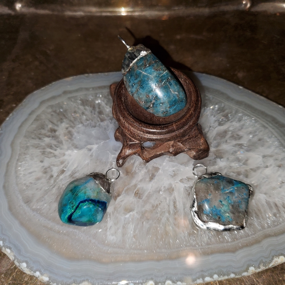 Chrysocolla (Ajoite Shattuckite) Pendants